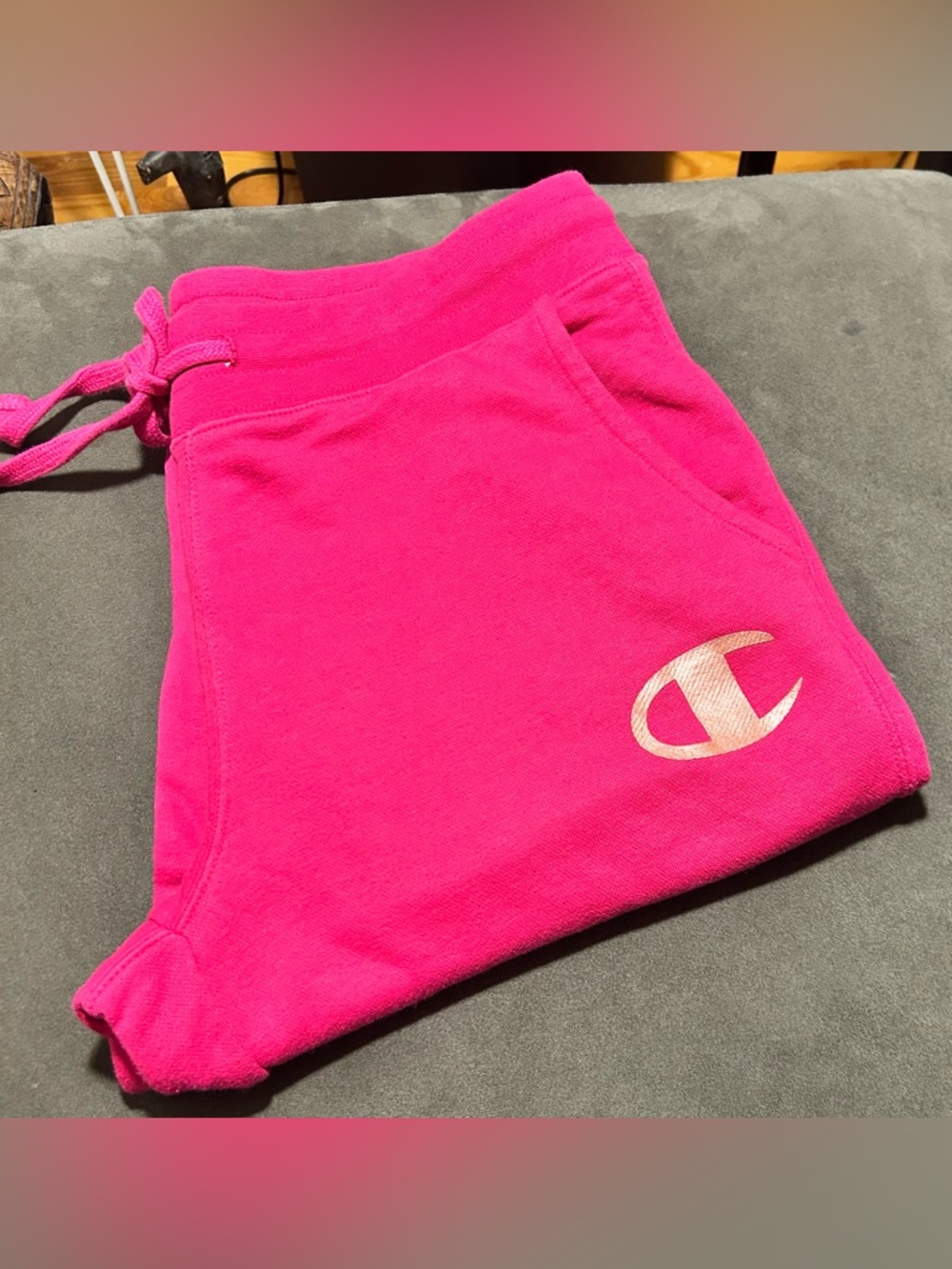 Champion Pink Sweatpants Joggers Logo Athleticwear Size Medium